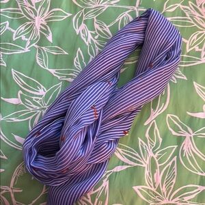 Blue and White Striped Scarf